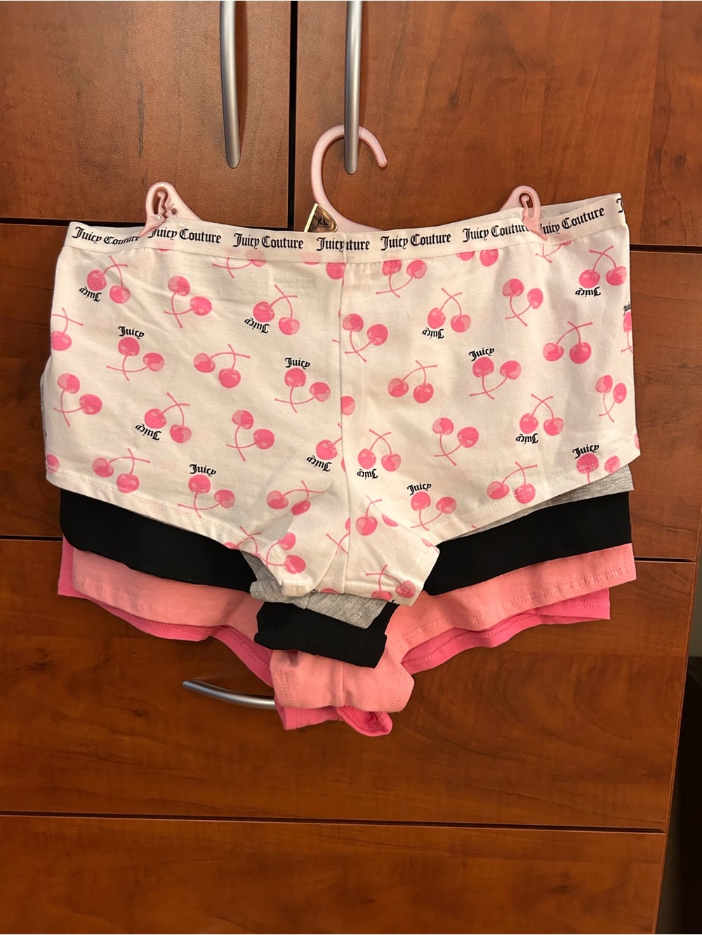 NWT Juicy Couture Y2K Cherry 5-Pack Boyshort Panties XL